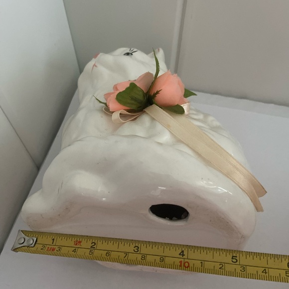 2 vintage White Cat Figurine SET Persian long haired blue eye cats LOT 70s 80s - Picture 12 of 15